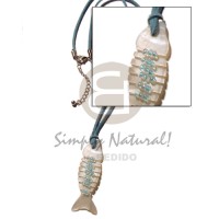 Aqua blue leather thong 40mm