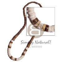 Graduated coconut heishi natural brown