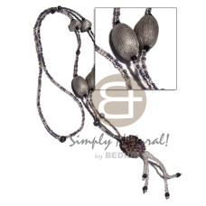 Tassled single row silver clear glass