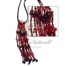 Coconut blacklip heishi tassles