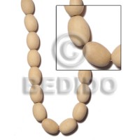 Natural white wood oval 17mmx25mm
