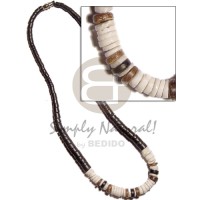 Graduated black coconut heishe