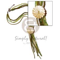 4 layer green tones tassled