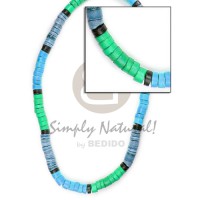 4-5mm coconut heishi green blue blue gray black