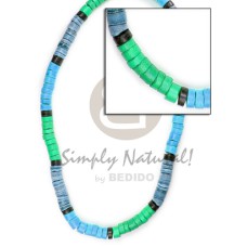 4-5mm coconut heishi green blue blue gray black