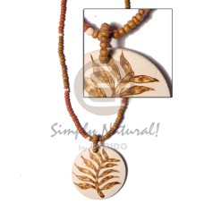 Round coconut pendant fern