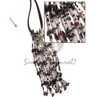 Coconut brownlip heishi tassles