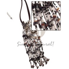 Coconut brownlip heishi tassles