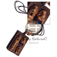 Clay tribal mask on 60mmx40mm