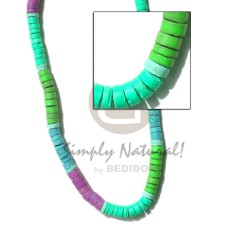 4-5mm coconut heishi mint green neon