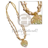 40mm carved heart pendant in