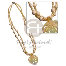 40mm carved heart pendant in