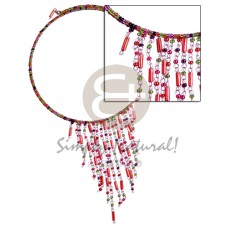 Dangling multicolored glass beads in