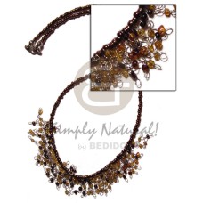 Glass beads in dark brown