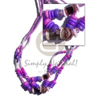 3 rows 2-3mm coconut lavender pink