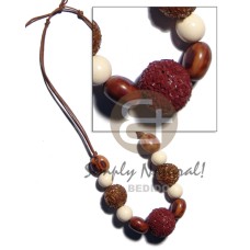 15mm buffed white wood beads