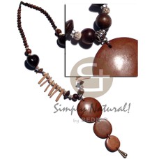 Round woods beads brown