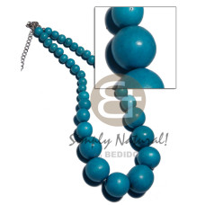 Aquamarine graduated wood beads 25mm 20mm 15mm 10mm 8mm