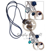 Tassled navy blue satin cord