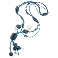 2 rows tassled glass beads