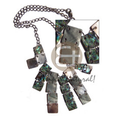 10mm paua blacklip squares in metal