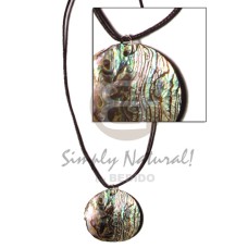 Cord polished 40mm abalone paua