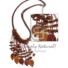 Dangling oval horn amber on