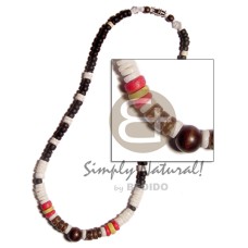 White clam heishi black red