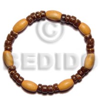 Elastic wood and coconut bracelet