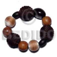 Elastic bracelet wrapped wood