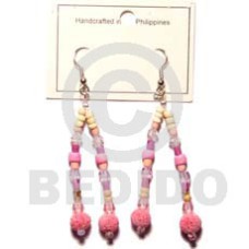 Pink dangling limestone beads