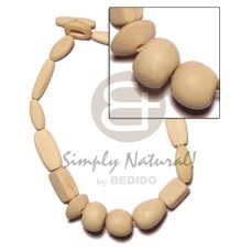 Natural wood beads necklace