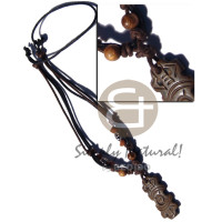 Tribal wooden shield carved 44mmx25mm