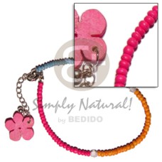 Fuschia orange blue 2-3mm coconut pokalet.