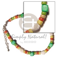 Yellored natural white green 4-5mm coconut pokalet.