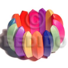 Elastic multicolored natural white wood