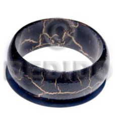 Natural wood bangle in black