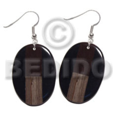 Dangling oval 40mmx30mm black resin