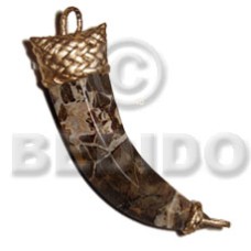 Marbled stone fang pendant 100mmx30mm